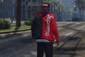 Supreme 2 Tone Hooded Sideline Jacket GTA5 Mods